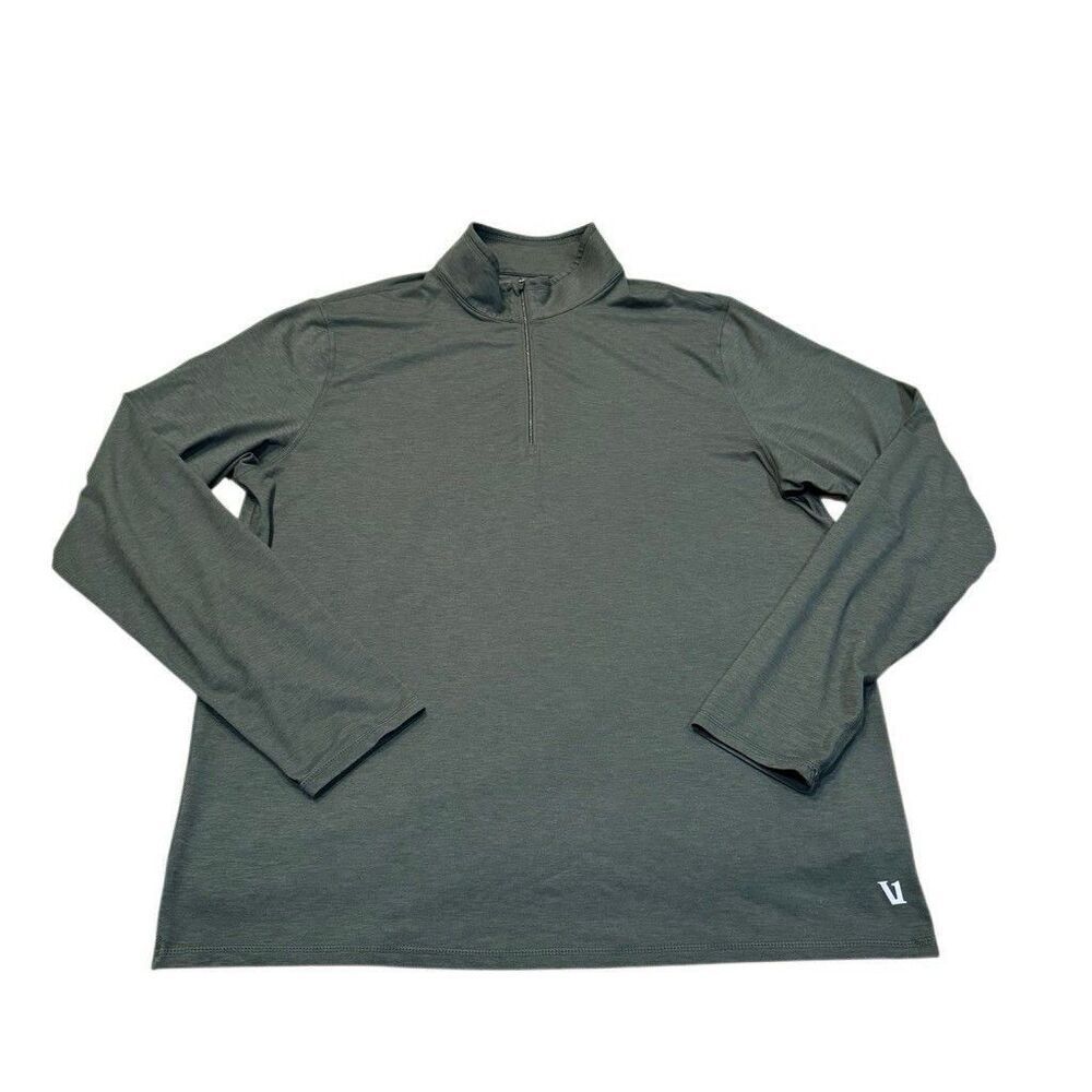 Vuori Mens Performance Half Zip Pullover Size XL Heather Green Long Sleeve